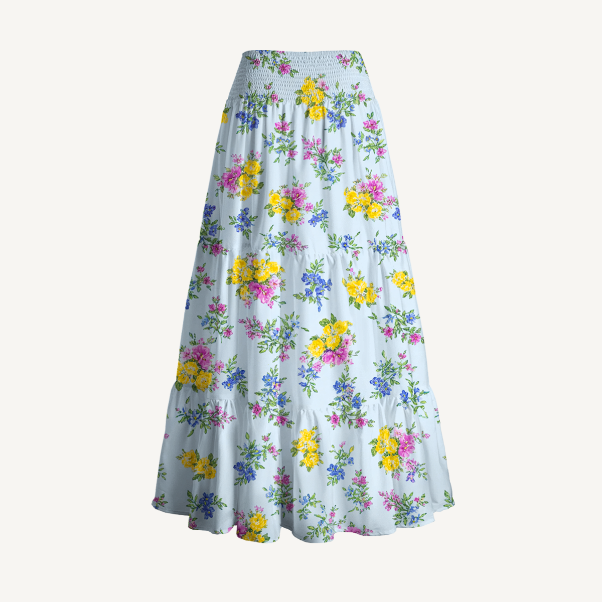 Blue Meadow Print Convertible Maxi Skirt & Strapless Dress