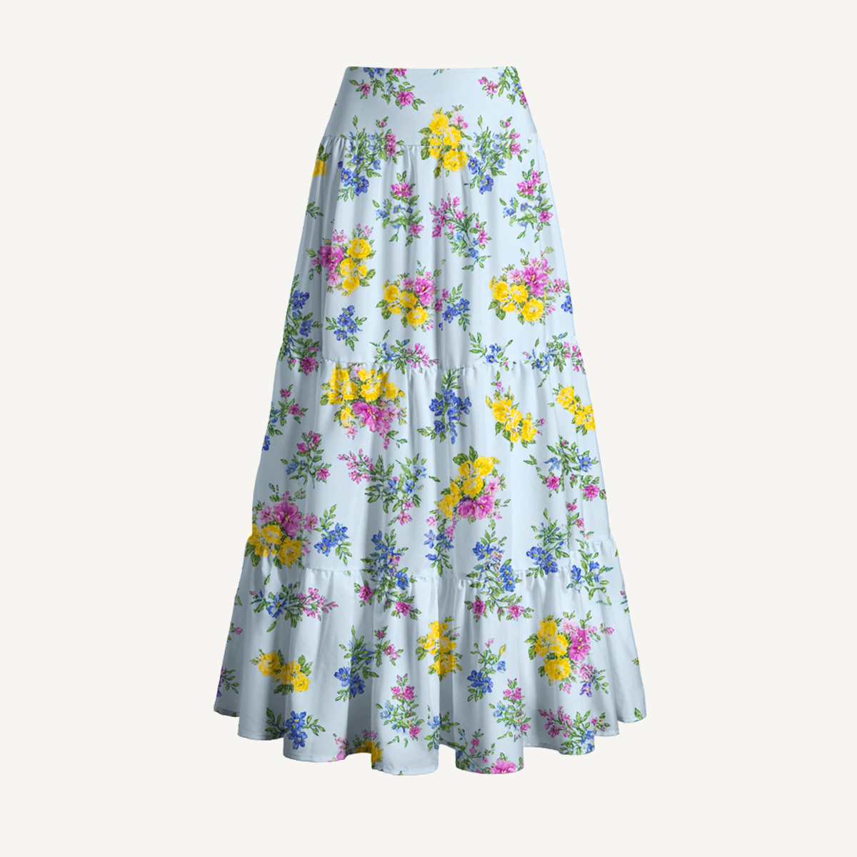 Blue Meadow Print Convertible Maxi Skirt & Strapless Dress
