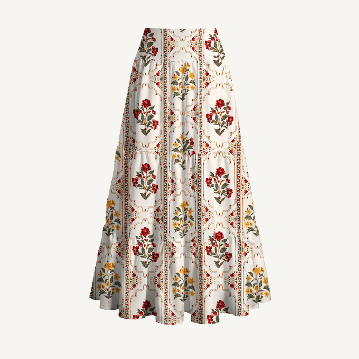 Velvet Carnation Print Convertible Maxi Skirt & Strapless Dress