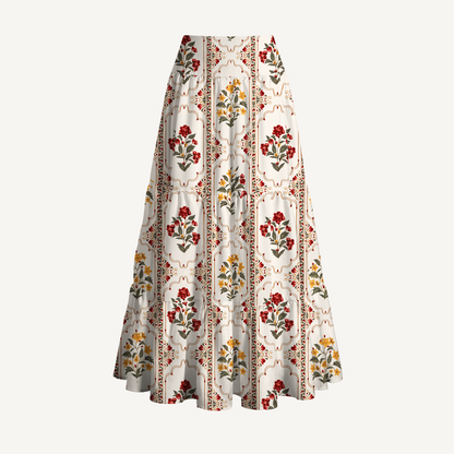 Velvet Carnation Print Convertible Maxi Skirt & Strapless Dress