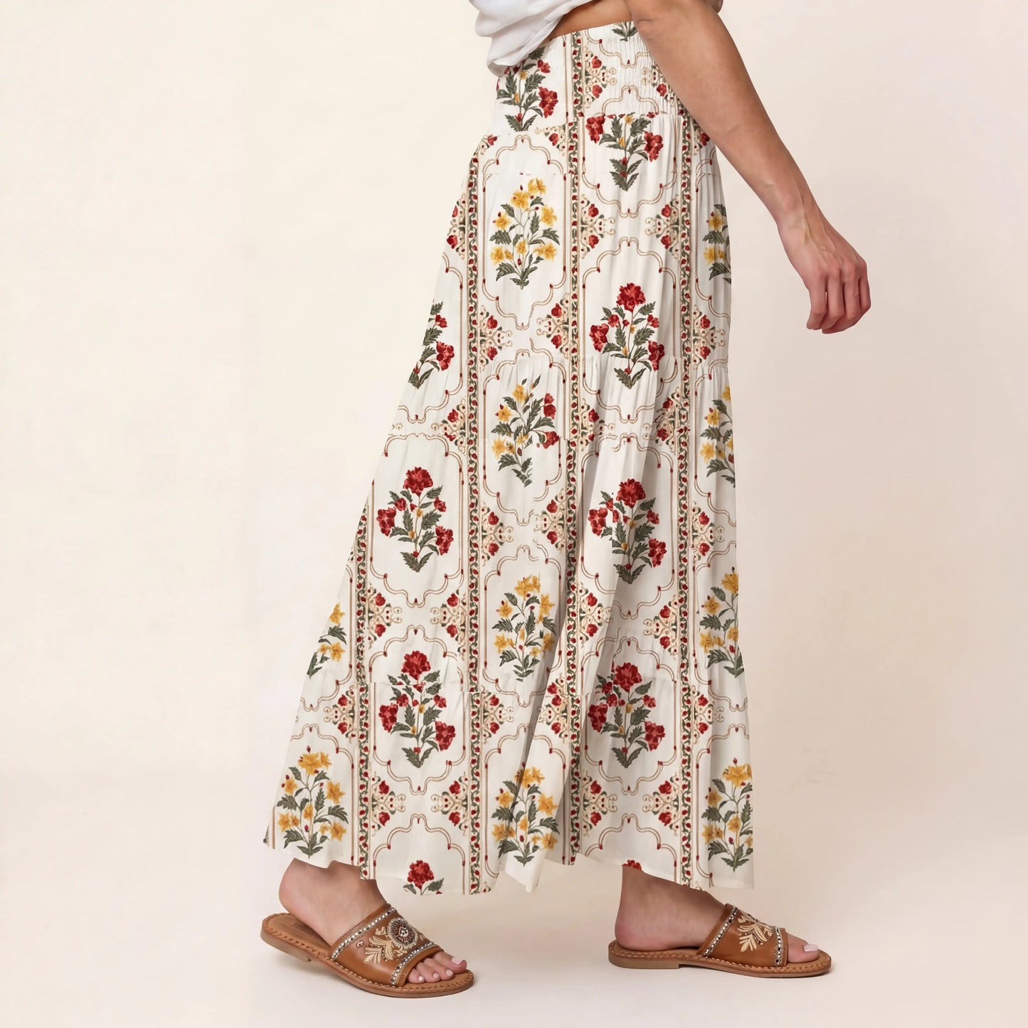 Velvet Carnation Print Convertible Maxi Skirt & Strapless Dress
