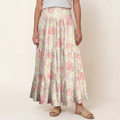 Cosmos Flower Print Convertible Maxi Skirt & Strapless Dress