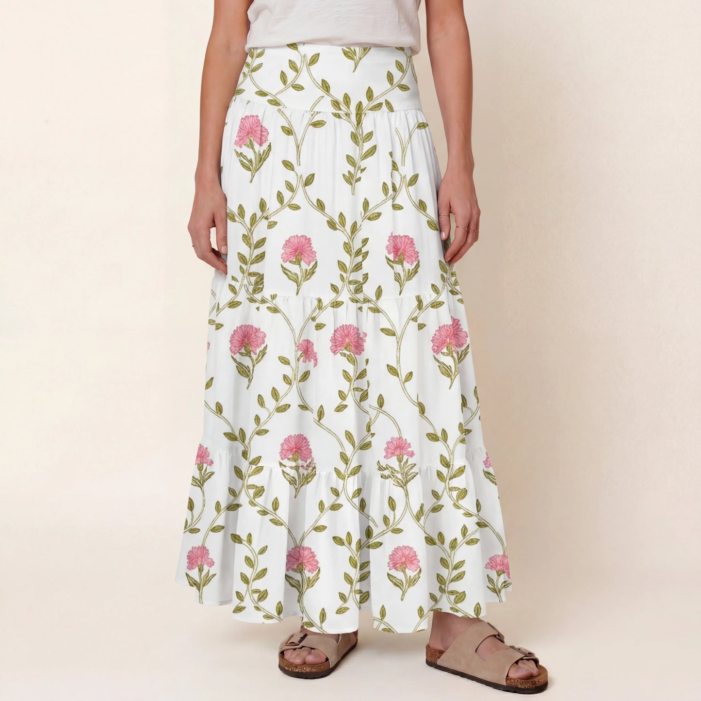 Clover Vine Whisper Print Convertible Maxi Skirt & Strapless Dress