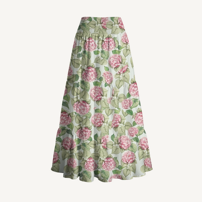 Hydrangea Whisper Print Convertible Maxi Skirt & Strapless Dress