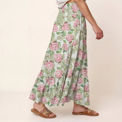 Hydrangea Whisper Print Convertible Maxi Skirt & Strapless Dress