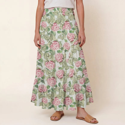 Hydrangea Whisper Print Convertible Maxi Skirt & Strapless Dress