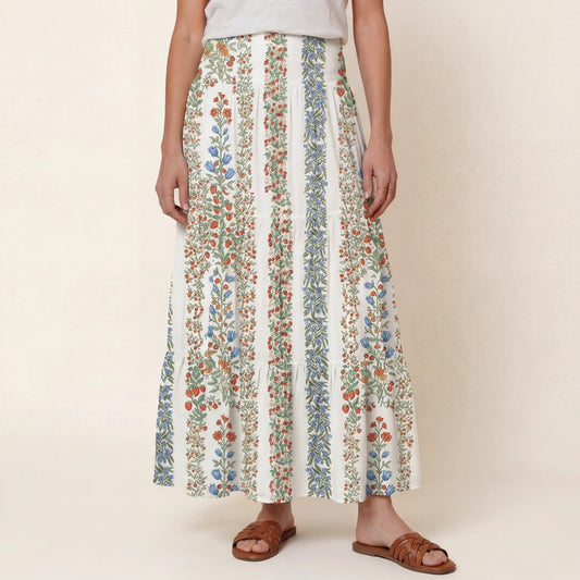 Strawberry Vine Tales Print Convertible Maxi Skirt & Strapless Dress