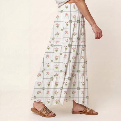 Meadow Tile Bloom Print Convertible Maxi Skirt & Strapless Dress