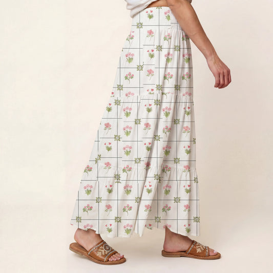 Meadow Tile Bloom Print Convertible Maxi Skirt & Strapless Dress