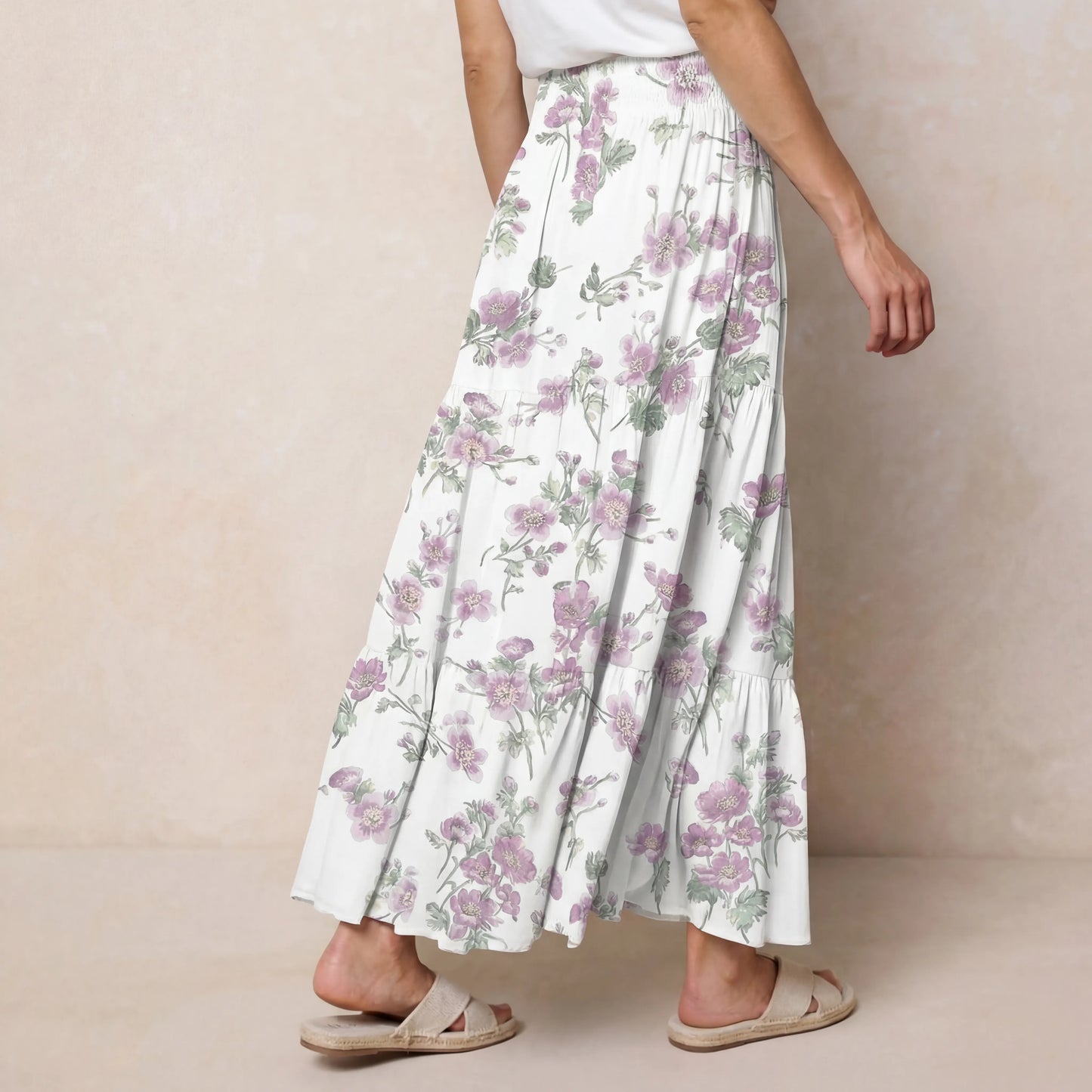 Lavender Field Whisper Print Convertible Maxi Skirt & Strapless Dress