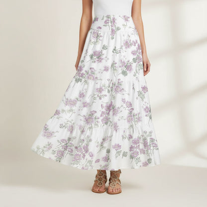 Lavender Field Whisper Print Convertible Maxi Skirt & Strapless Dress