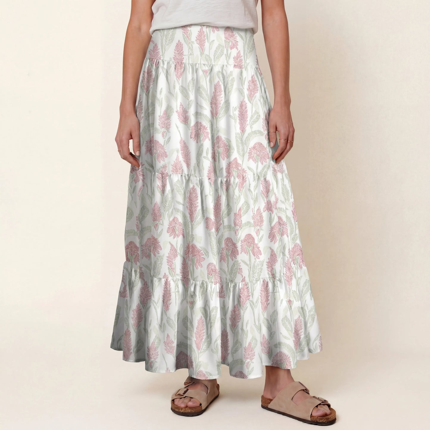 Wild Feather Whisper Print Convertible Maxi Skirt & Strapless Dress