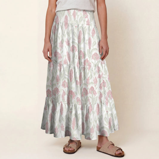 Wild Feather Whisper Print Convertible Maxi Skirt & Strapless Dress