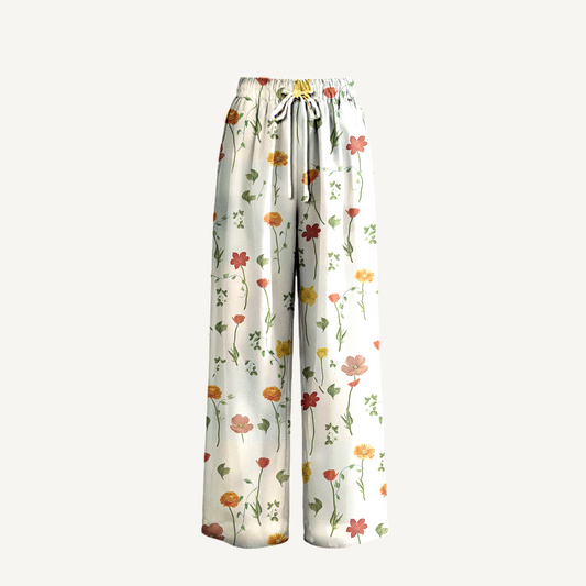 Boho Wildlight Meadow Wide Leg Tie Waist Pants With Pockets