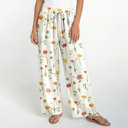 Boho Wildlight Meadow Wide Leg Tie Waist Pants With Pockets