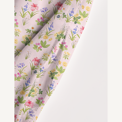 Square Neck Delicate Blossom Print Wide Straps Maxi Dress With Pockets