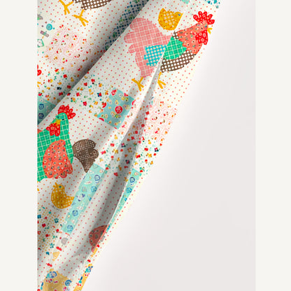 Country Cottage Chicken Print Wide Straps Maxi Dress With Pockets
