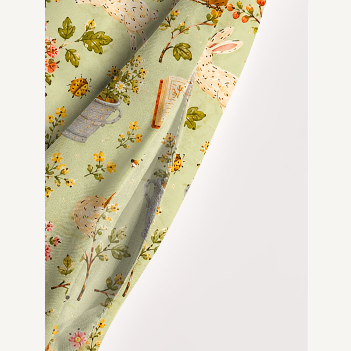 Cozy Woodland Cottage Print Wide Straps Maxi Dress With Pockets