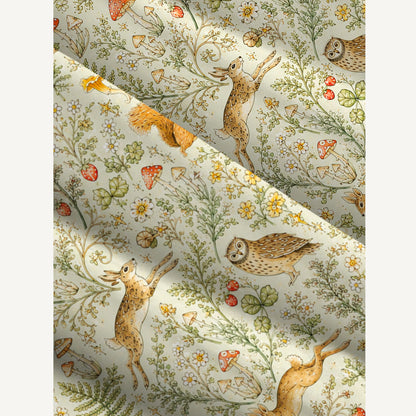 Enchanted Woodland Friends Print Wide Straps Maxi Dress With Pockets