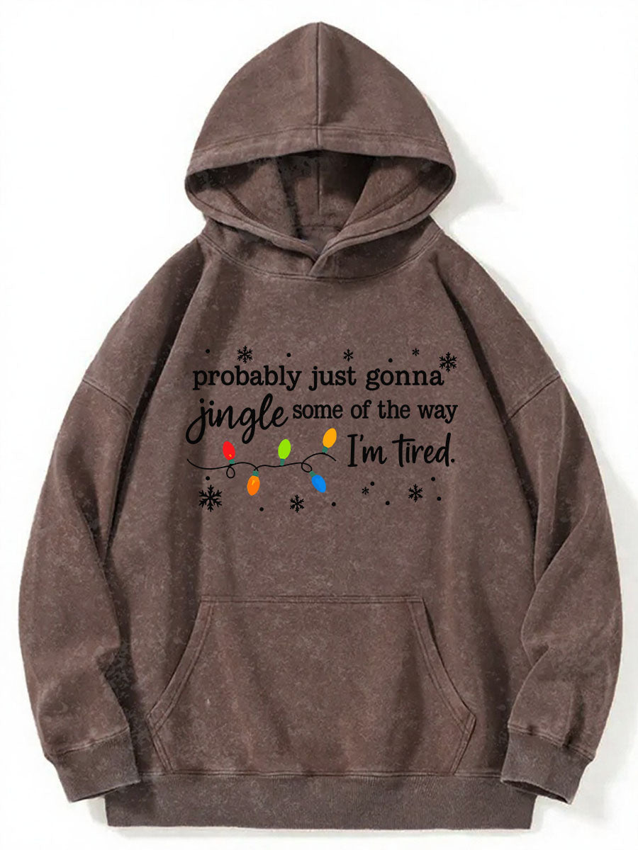 Vintage Christmas Jingle Song Washed Hoodie