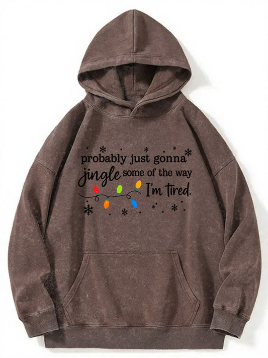 Vintage Christmas Jingle Song Washed Hoodie