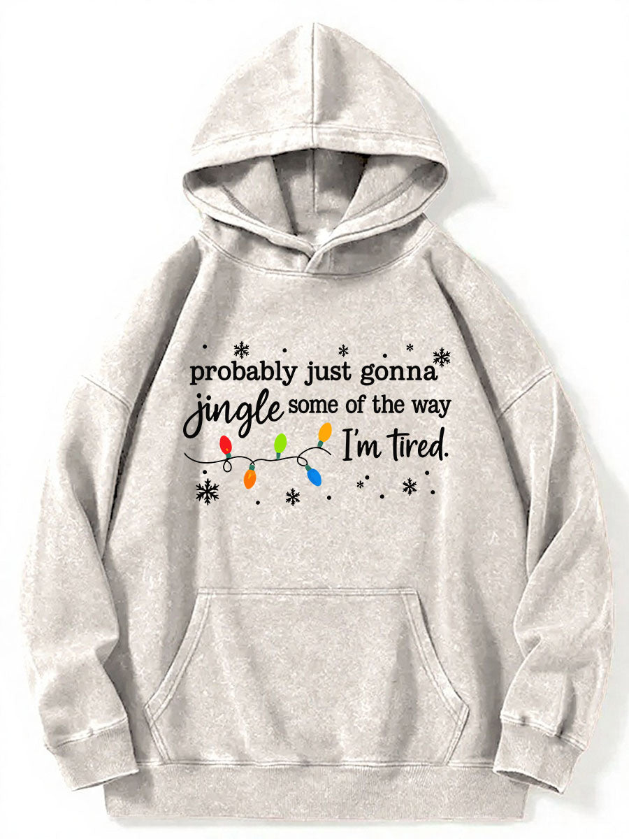 Vintage Christmas Jingle Song Washed Hoodie