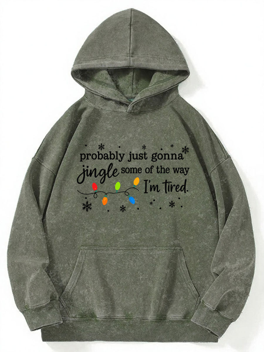 Vintage Christmas Jingle Song Washed Hoodie