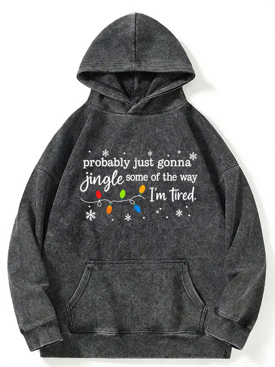 Vintage Christmas Jingle Song Washed Hoodie