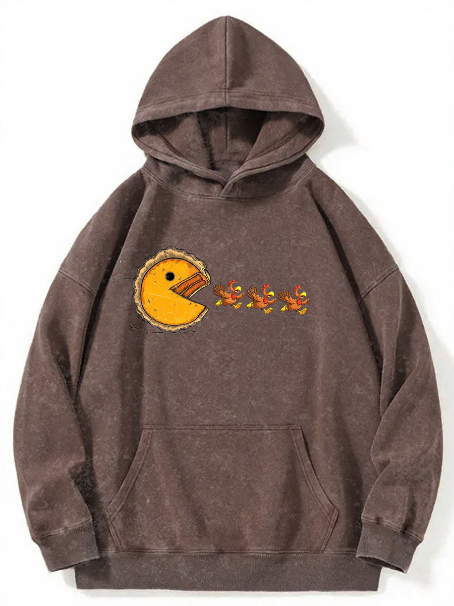 Vintage Pumpkin Season Thanksgiving Washed Hoodie