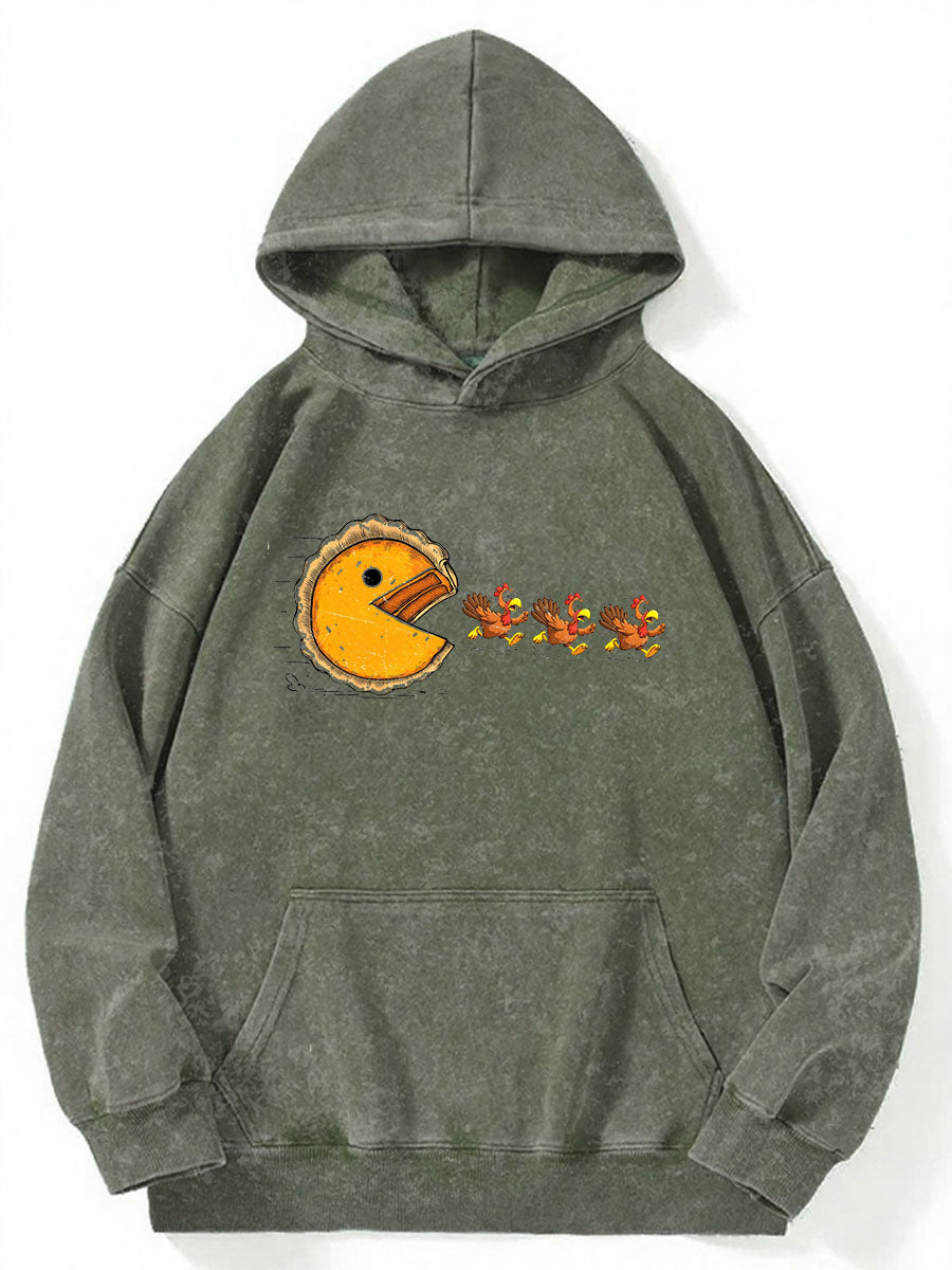 Vintage Pumpkin Season Thanksgiving Washed Hoodie
