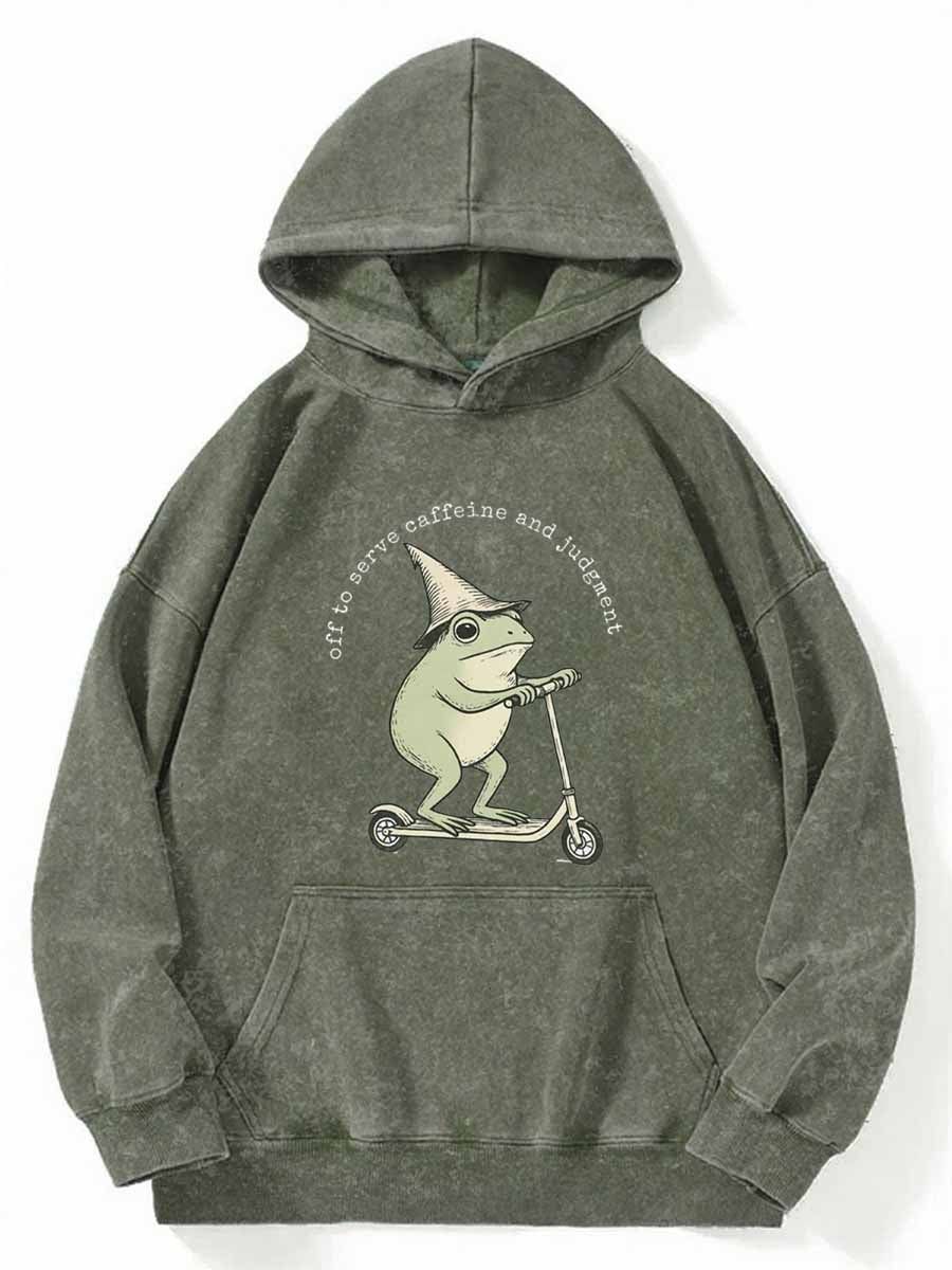 Vintage Off To Serve Caffeine And Judgment Washed Hoodie