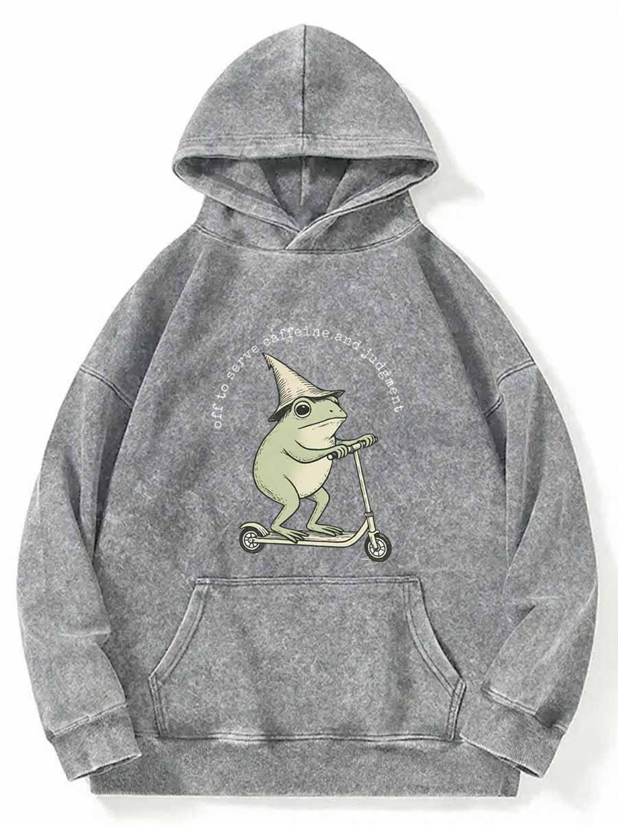 Vintage Off To Serve Caffeine And Judgment Washed Hoodie