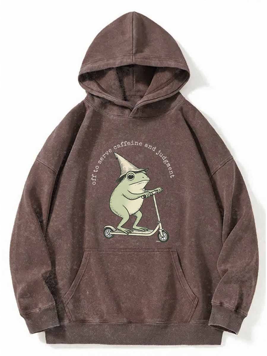 Vintage Off To Serve Caffeine And Judgment Washed Hoodie