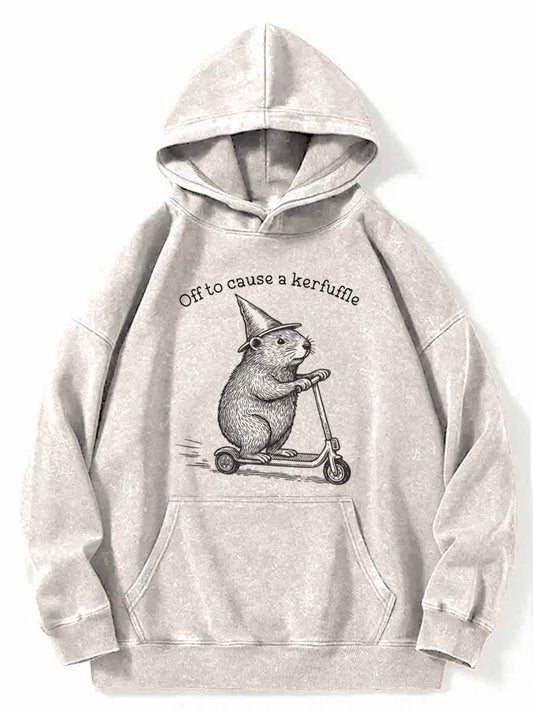 Vintage Off To Cause A Kerfuffle Washed Hoodie