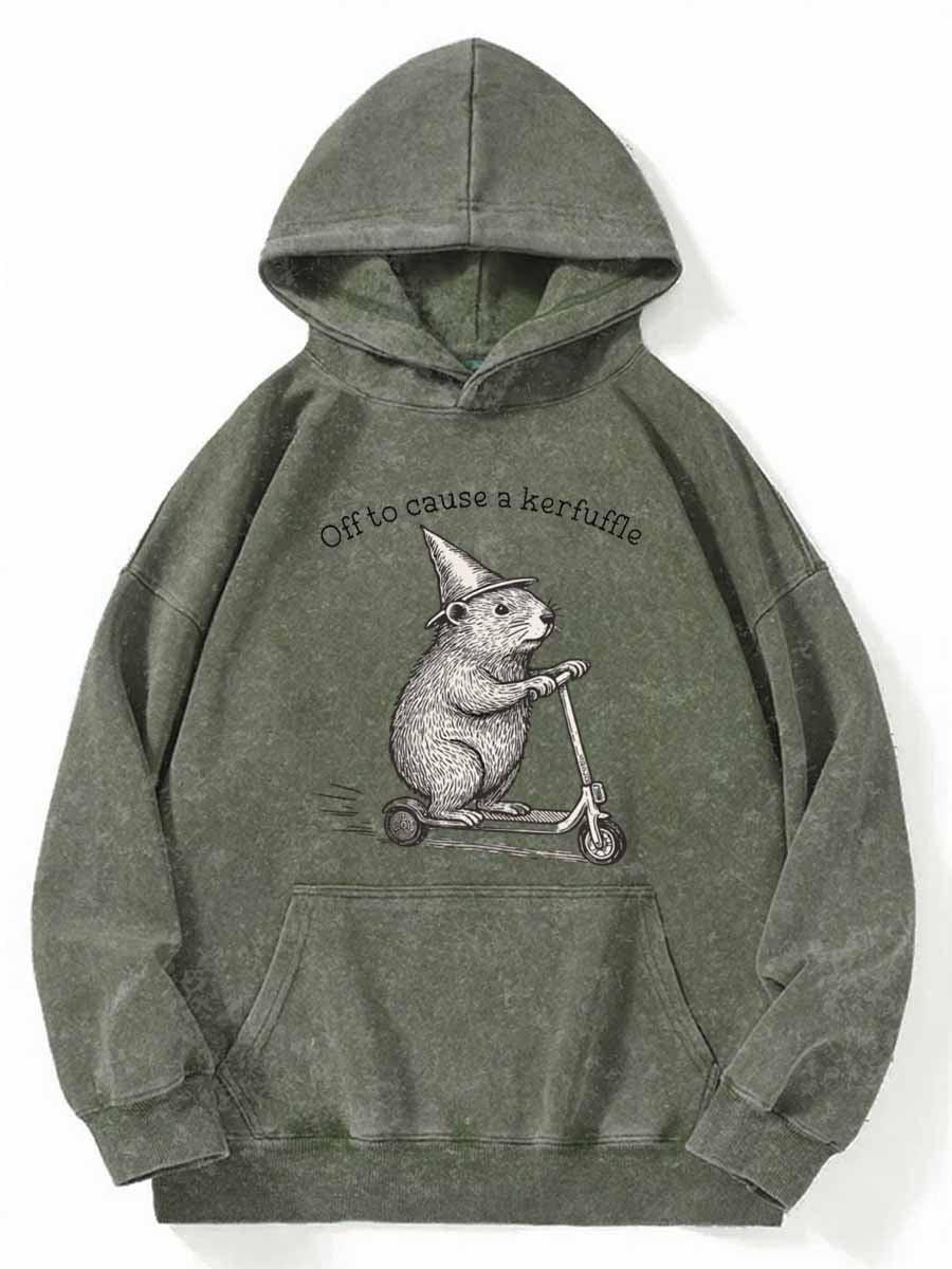 Vintage Off To Cause A Kerfuffle Washed Hoodie