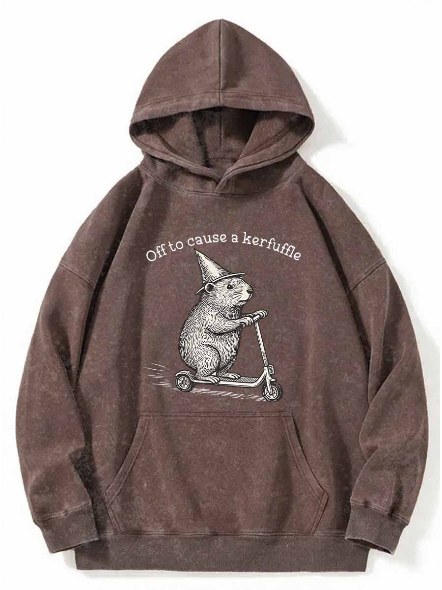 Vintage Off To Cause A Kerfuffle Washed Hoodie