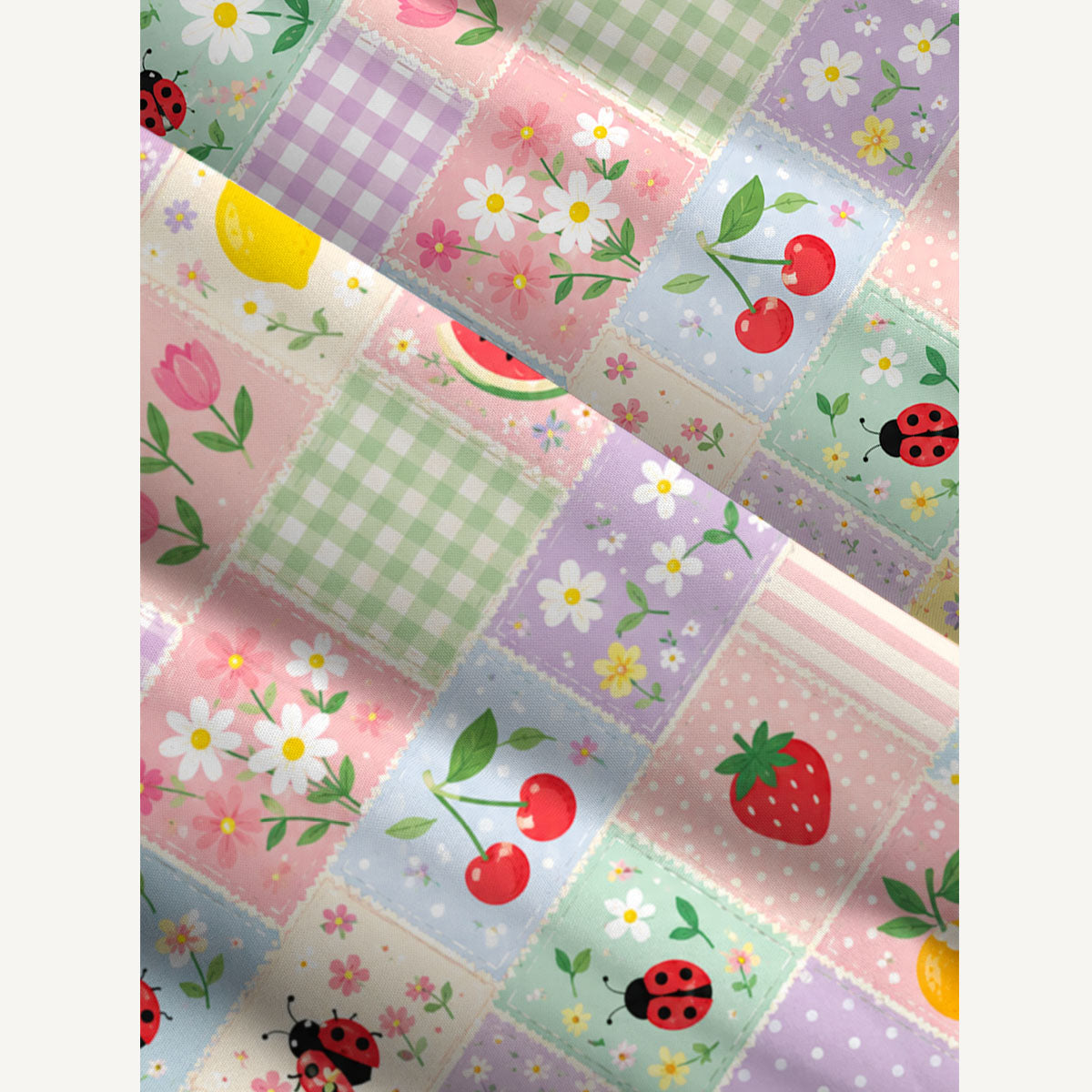 Ladybug Garden Print Wide Straps Maxi Dress With Pockets