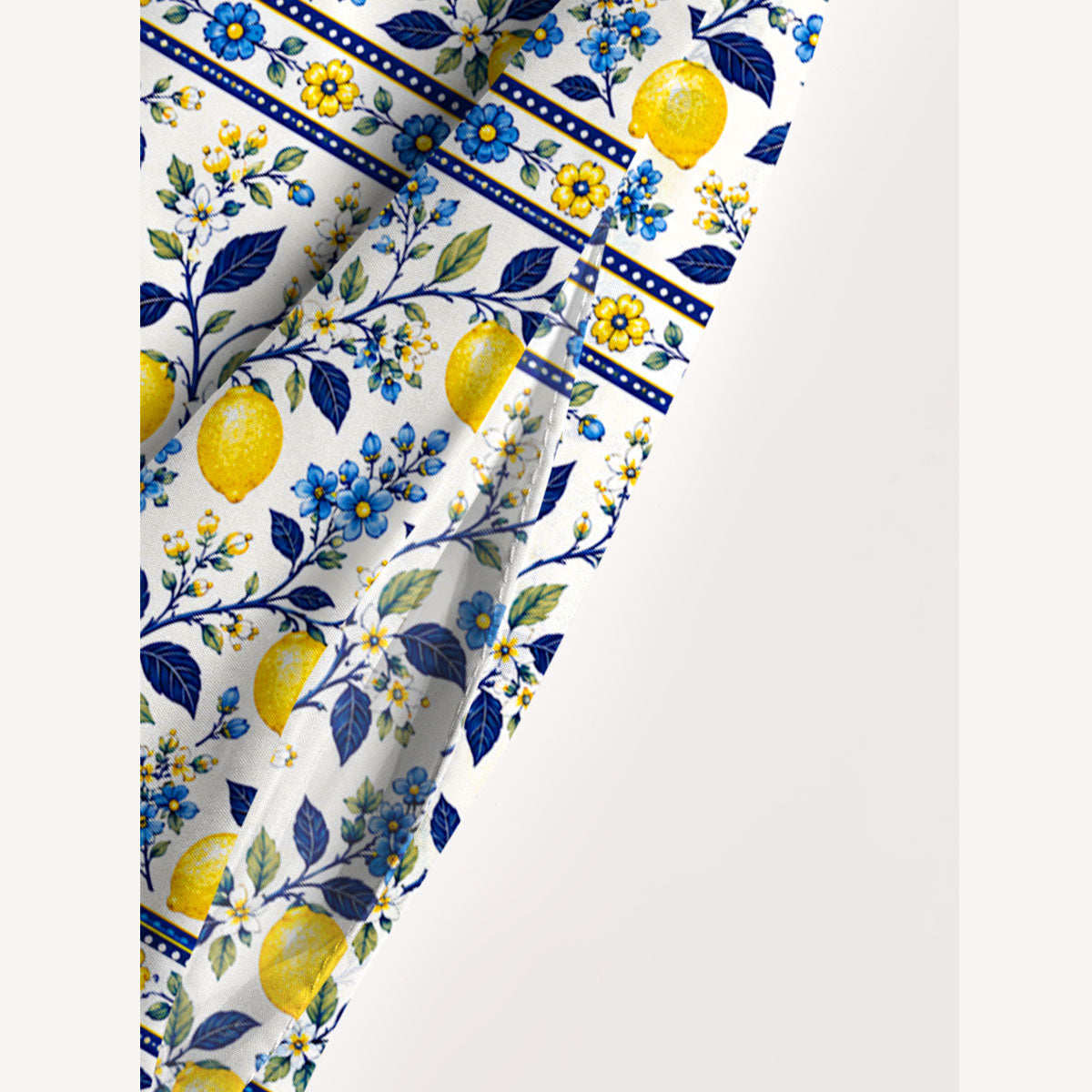 Lemon Floral Print Wide Straps Maxi Dress With Pockets