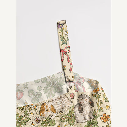 Meadow Bunny Bloom Print Wide Straps Maxi Dress With Pockets