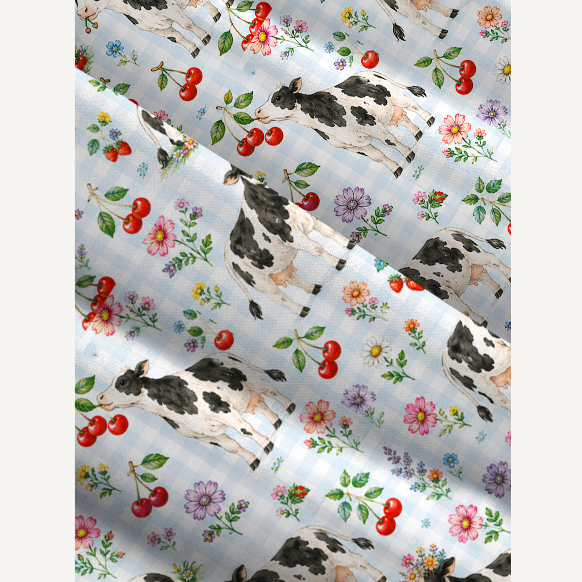 Milk Cow Cherry Garden Print Wide Straps Maxi Dress With Pockets