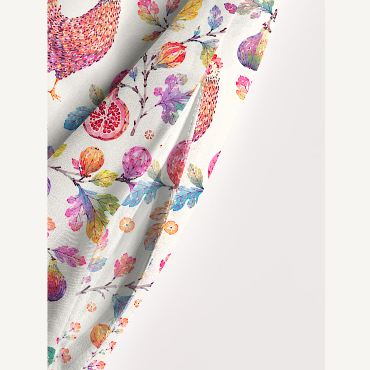 Pomegranate Hen Garden Print Wide Straps Maxi Dress With Pockets