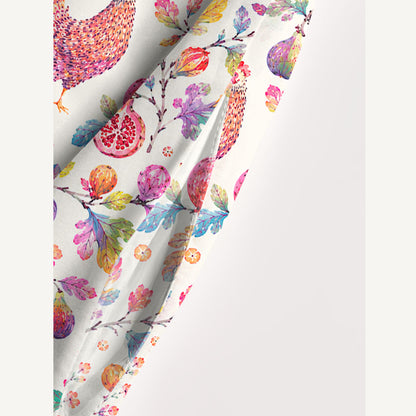 Pomegranate Hen Garden Print Wide Straps Maxi Dress With Pockets