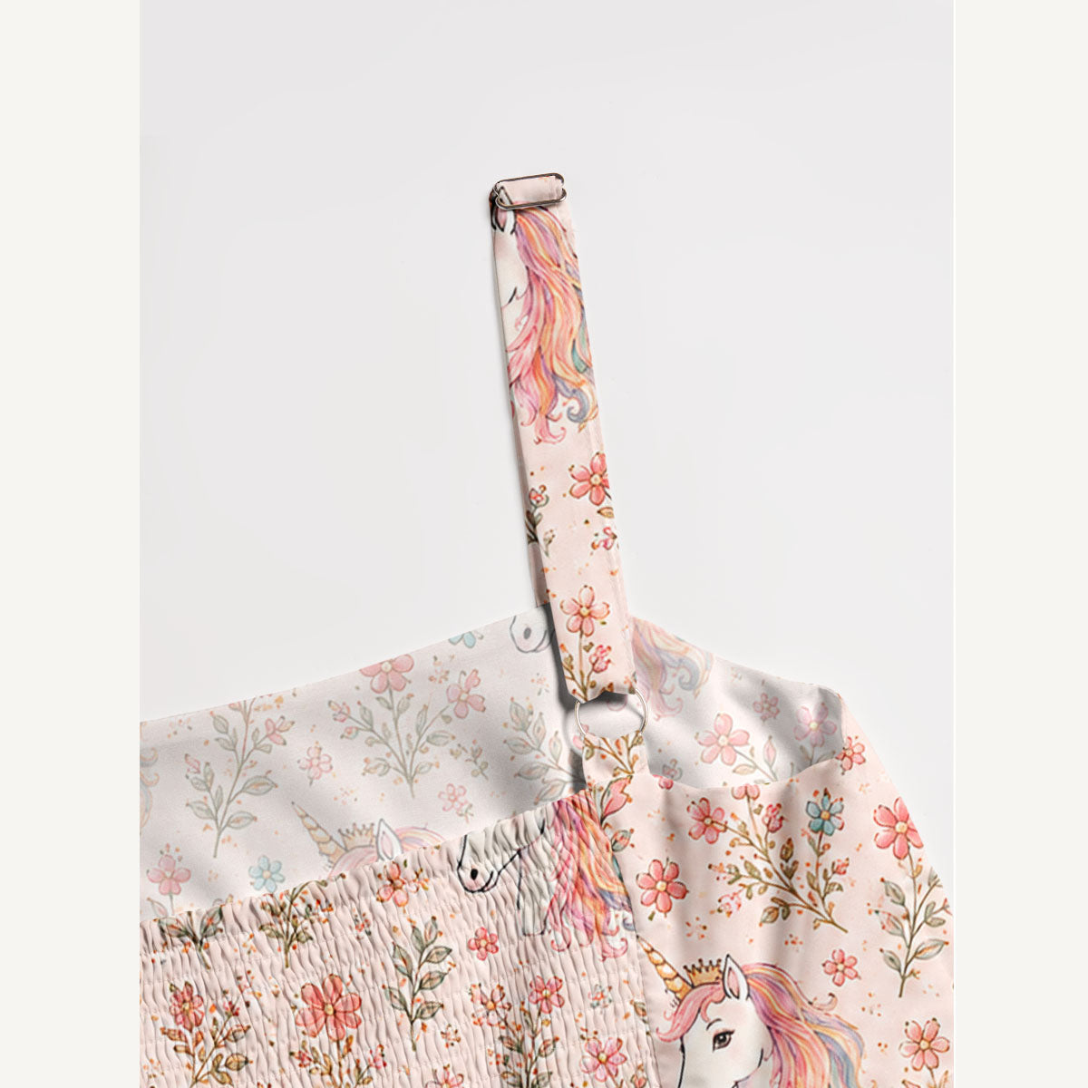 Rainbow Unicorn Blossom Print Wide Straps Maxi Dress With Pockets