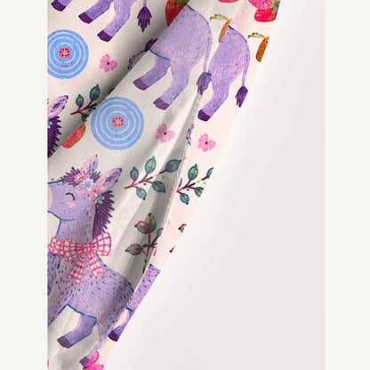 Strawberry Blossom Donkeys Print Wide Straps Maxi Dress With Pockets
