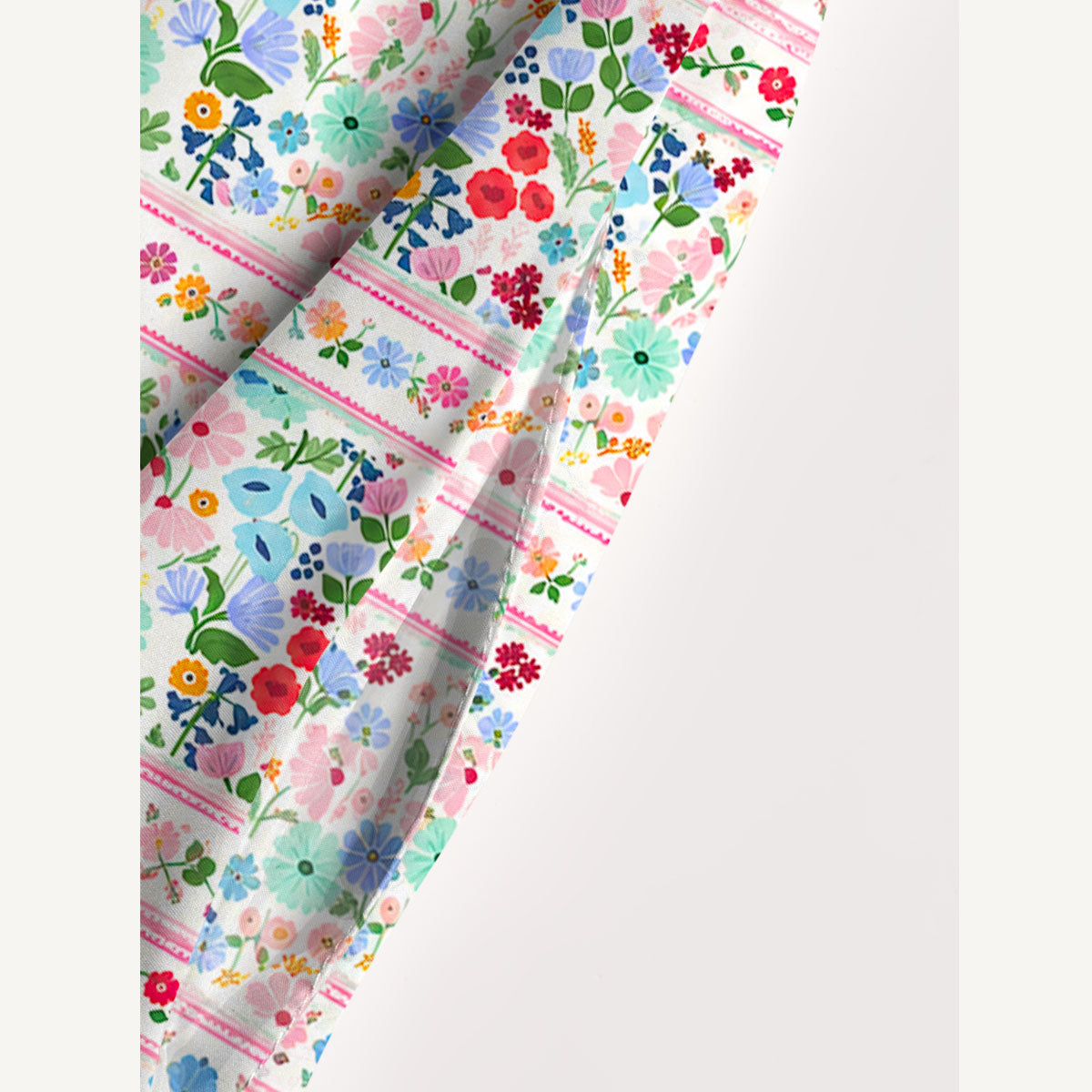 Summer Bloom Border Stripe Print Wide Straps Maxi Dress With Pockets