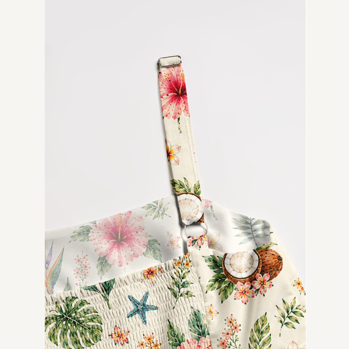 Summer Garden Print Wide Straps Maxi Dress With Pockets