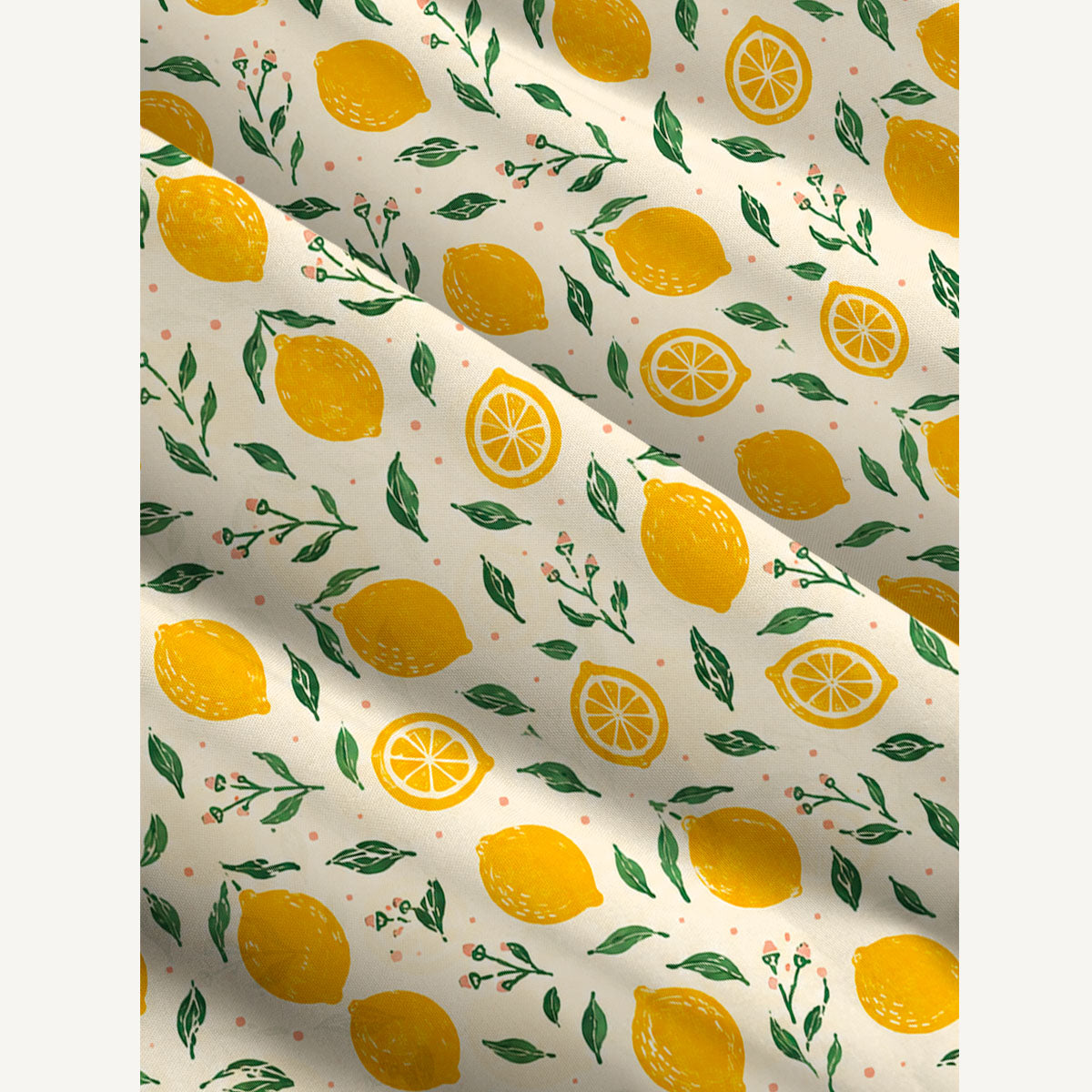 Vintage Lemon Orchard Print Wide Straps Maxi Dress With Pockets