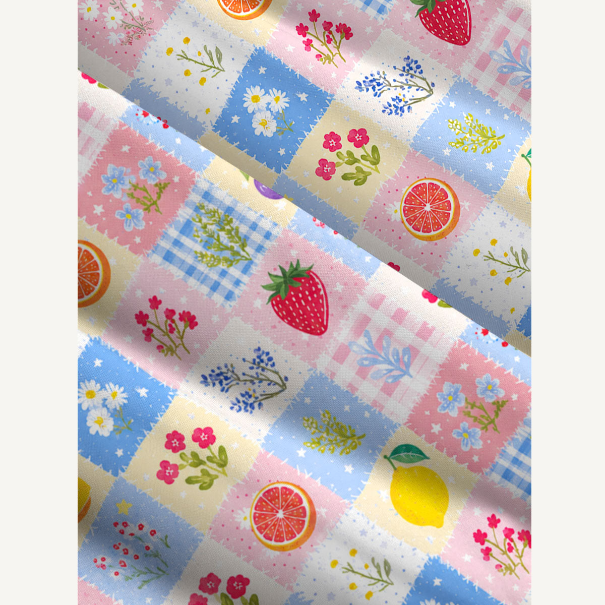 Watercolor Fruit Blossom Print Wide Straps Maxi Dress With Pockets