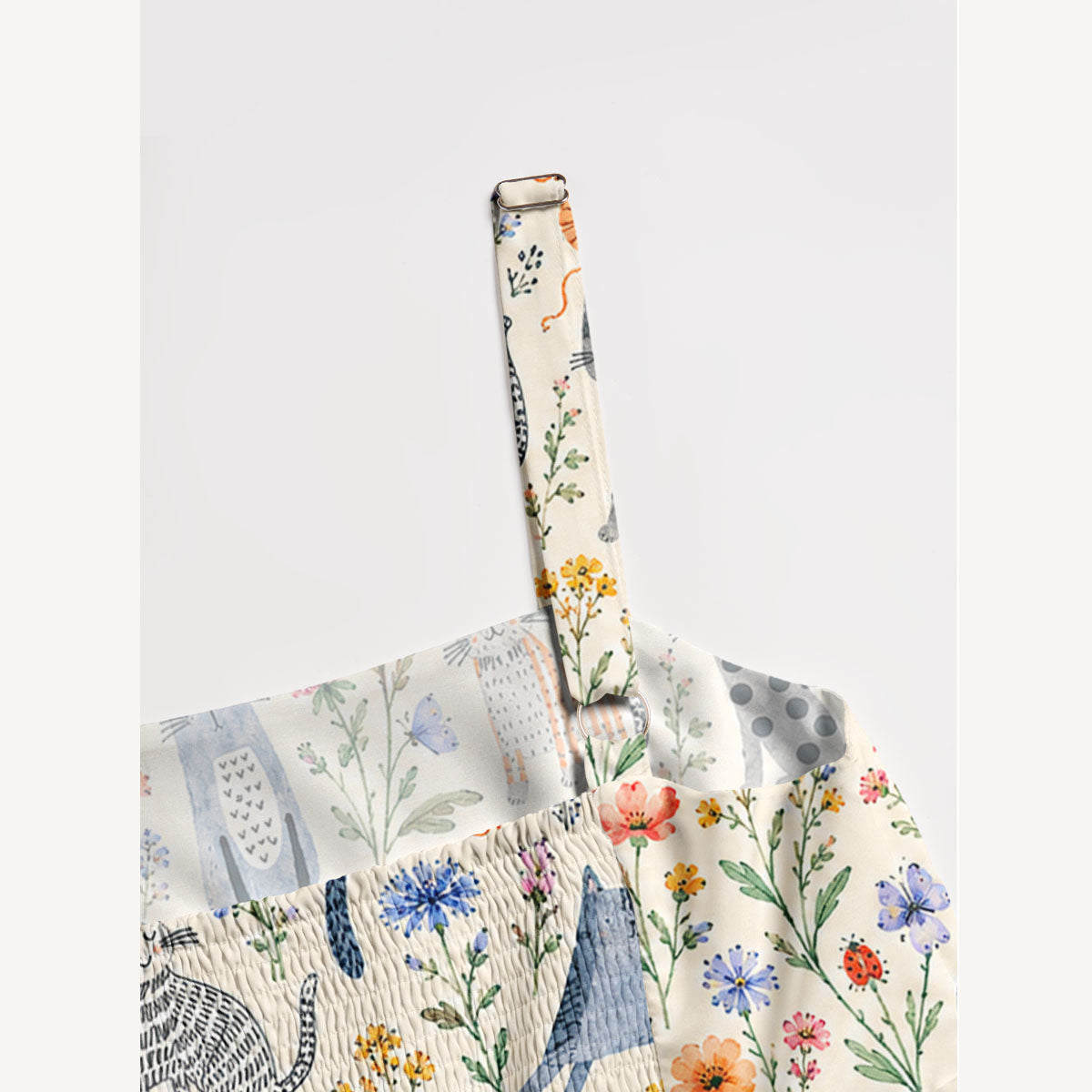 Whiskers in the Wildflowers Print Wide Straps Maxi Dress With Pockets