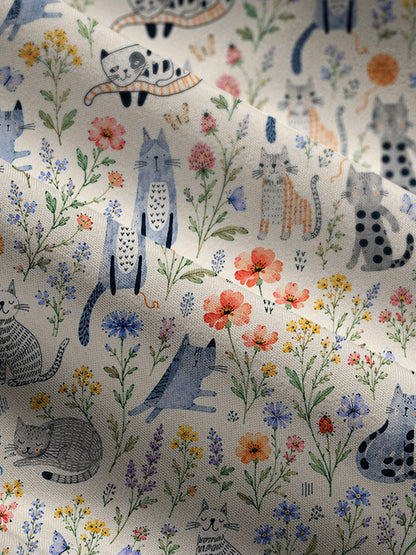 V Neck Collared Whiskers in the Wildflowers Print Casual Midi Dress With Pockets